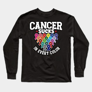 Sucks In Every Color Ribbons Warrior Long Sleeve T-Shirt